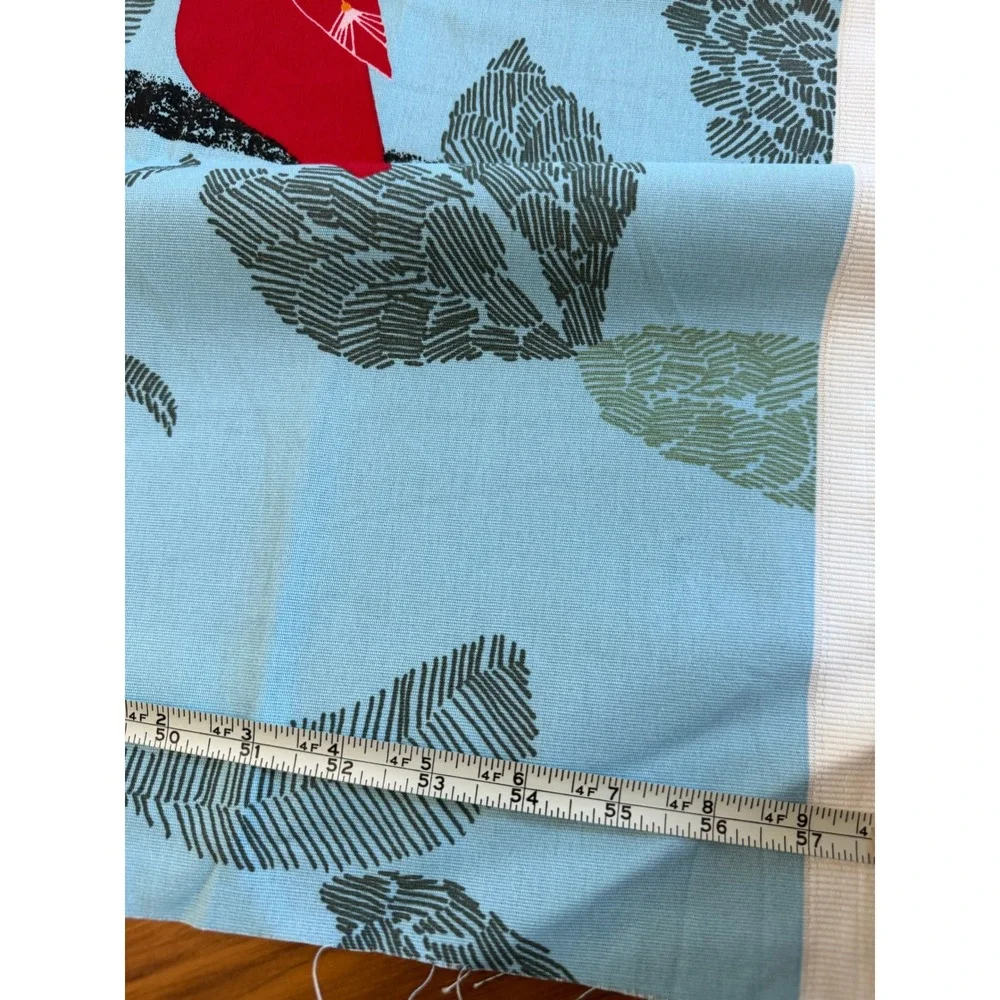 IKEA Malin Akerblom Bird Fabric 36x57 Blue Scandi Parrots Home Decor Sew